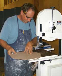 Bob cutting out a disk