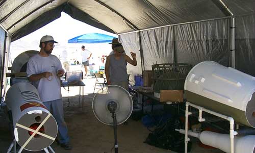 Chet and Mare in shelter