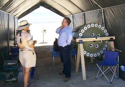 Sue and David in shelter