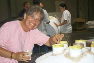 Sue applying fillets